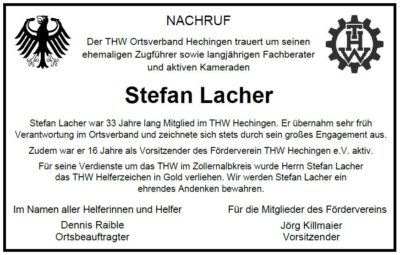 Nachruf Stefan Lacher